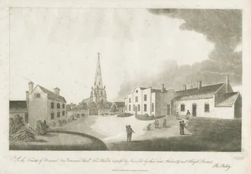 Brewood Grammar School: incisione ad acquatinta