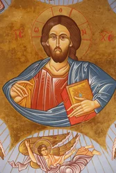 Affresco sul soffitto nella chiesa ortodossa di Pedoulas: Cristo pantocratore