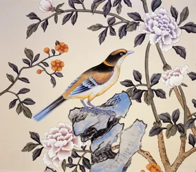 Carta da parati Chinoiserie, Marble Hill House, Twickenham, Richmond, Middlesex, UK