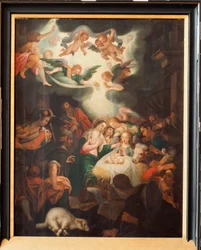 Chiesa (Basilica di Nostra Signora di Tongre). Interno. Trittico. La Nascita.