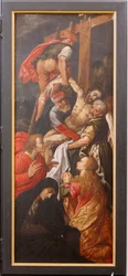 Chiesa (Eglise Saint-Martin). Interno. Trittico. La Crocifissione