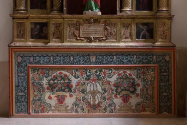 Chiesa collegiata. Interno. Navata nord. Altare (San Giuseppe). Paliotto. Olio su legno. XVIII secolo.