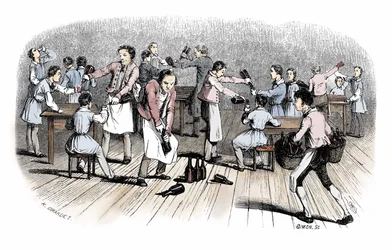 Debutti del fumetto: incisione da "Nouveaux voyages en zig-zag" di Rodolphe Topffer (1799-1846)