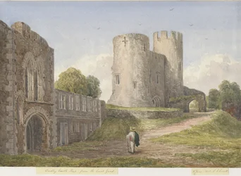 Castello di Dudley - Il Mastio: acquerello, 8 giu 1843