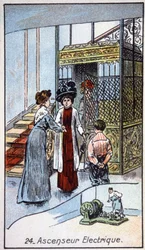 Ascensore elettrico, c. 1910 (illustrazione)