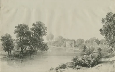 Elford Hall e Rettorato: litografia