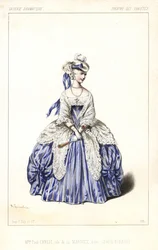 Attrice inglese Madame Paul Ernest come la Marchesa in Gentil Bernard