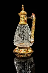 Brocca fatimide, Egitto, 975-1025, montata da Jean-Valentin Morel, Sevres, 1854