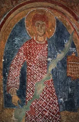 Figura di santo, affresco nella Cappella di San Nicola