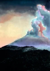 Lava incandescente galleggiante