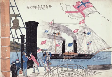 Navi a vapore straniere, Nagasaki, giapponese