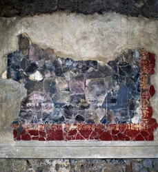 Affresco, Villa Arianna, Stabiae, Campania, Italia, civiltà romana, II secolo a.C., (dettaglio)
