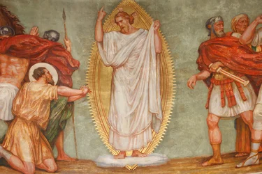 Affresco nella chiesa di San Paolo: La conversione di San Paolo, Lione, Francia