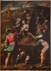 Genova, Duomo (Cattedrale di San Lorenzo), interno, Battistero (ex Chiesa di San Giovanni Vecchio): "Martirio di Santa Caterina"