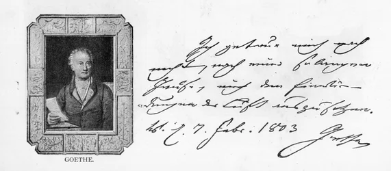Scrittura e firma di Goethe