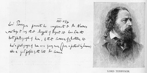 Scrittura e firma di Lord Tennyson