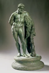 Eracle (Ercole) a riposo, copia ridotta di un originale di Lisippo (c.390-p.310 a.C.) greco, c.320 a.C.