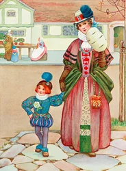 Illustrazione della poesia Differenza dal libro Infanzia di Millicent e Githa Sowerby, pubblicato nel 1907