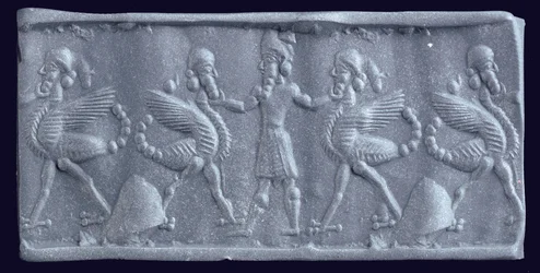 Impressione da un sigillo cilindrico neo-babilonese, c.750-600 a.C.