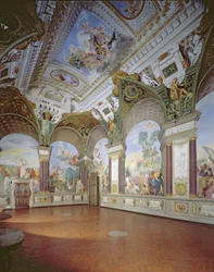 Interno del salone con affreschi di Giovanni da Sangiovanni, nel Palazzo Pitti