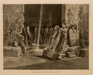 Vista interna del Tempio di Apet a Karnak, Egitto - Illustrazione dall
