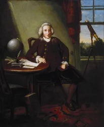 James Ferguson, astronomo e artista britannico, nel suo studio