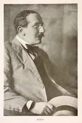 Leon Bakst (1866-1924), pittore russo, ritratto fotografico (foto b/n)