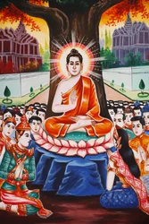 Vita del Buddha. Insegnamento al popolo ogni sera, Siem Reap, Cambogia