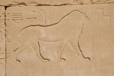 Scultura del leone, Karnak, Luxor, Egitto