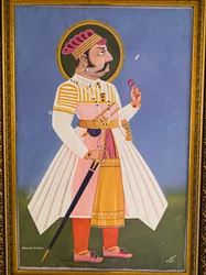 Maharaja Kumbha, Dipinto, Forte Mehrangarh, Jodhpur, Rajasthan, India, Asia