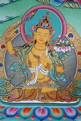 Manjushri, divinità della conoscenza. Monastero di Kopan, Kathmandu, Nepal