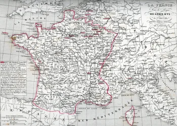 Mappa della Francia sotto il regno di Luigi XVI dal 1774 al 1793 (Mappa della Francia ai tempi di Luigi XVI) Tavola dall