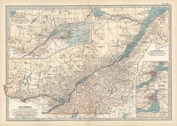 Mappa di Quebec, Canada, c.1900