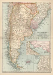 Mappa della parte meridionale del Sud America, c.1900 (incisione)