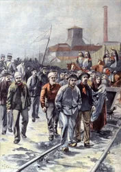 Minatori in sciopero a Courrières, c.1906