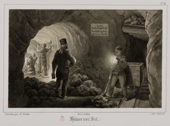 Miniere, minerali metallici: minatori, Germania, c. 1851