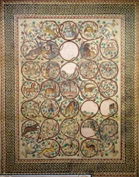 Mosaico di Quabr Hiram dal pavimento della navata centrale della Chiesa di San Cristoforo, 575