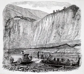 Operai che lavorano sulla ferrovia Liverpool-Manchester