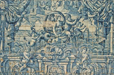 Oporto, Cattedrale Cattolica di Sé (orig. XII secolo), azulejos, piastrelle blu dipinte a mano