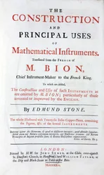 Pagina del titolo del libro di Nicolas Bion sugli strumenti matematici, traduzione inglese, con aggiunta delle 