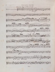 Pagina di spartito musicale per il primo violino dell