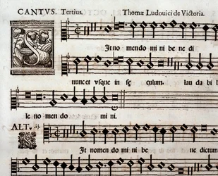 Pagina di spartito musicale di In nomen domini salmo di Tomas Luis de Victoria