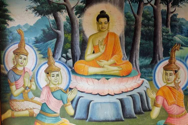 Vita di Buddha in Wat Nokhor, Kompong Cham, Cambogia