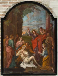 Chiesa parrocchiale (Parochiekerk Onze-Lieve-Vrouw-Hemelvaart). Interno. Dipinto. Resurrezione di Lazzaro (?)