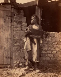 Patre del Libano con un bambino. Fotografia di Charles Lallemand (1826-1904) in 