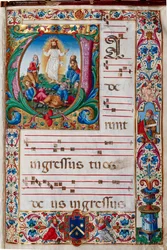 Biblioteca Piccolomini: libro del coro, cod. 29.13, ff. 30r con "Trasfigurazione"