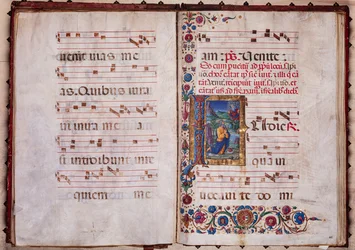 Biblioteca Piccolomini: libro del coro, cod. 7.G, ff. 40v-41r con "Visione di Geremia"