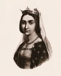 Ritratto di Giovanna di Francia o Valois (1464-1505) Regina di Francia. Incisione