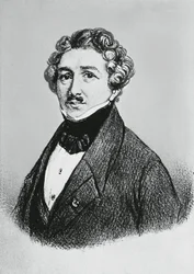 Ritratto di Louis-Jacques-Mandé Daguerre, artista, fisico e chimico francese, riconosciuto per l