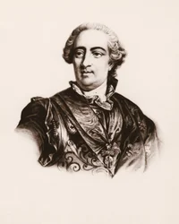 Ritratto del re di Francia Luigi XV (1710-1774) (incisione del XIX secolo)